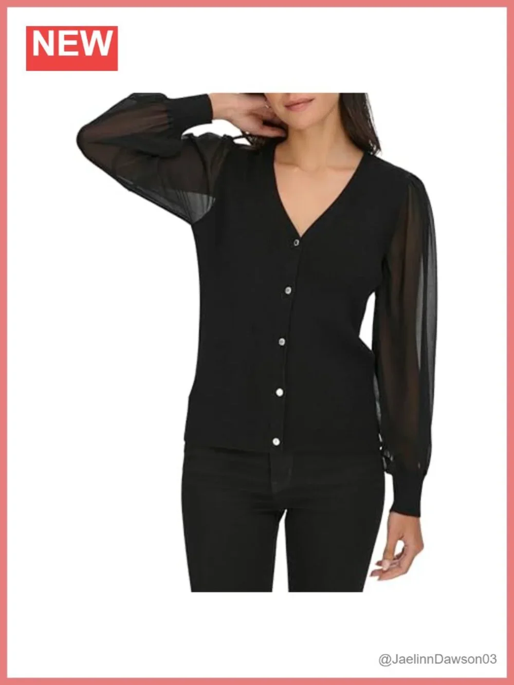 Calvin Klein V Neck Button Front Cardigan Sweater